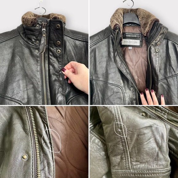 Andrew Marc Black Leather Jacket - Picture 4 of 12